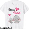 Grande Soeur T-Shirt Elephant Fille Annonce Naissance