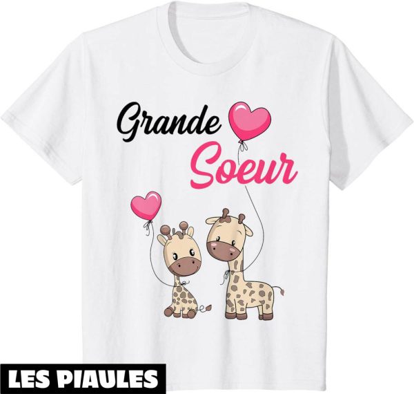 Grande Soeur T-Shirt Girafe Fille De Bebe Grossesse