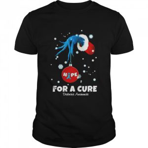 Grinch hand holding ornament Hope for a cure Diabetes Awakeness christmas shirt Grinch hand holding ornament Hope for a cure Diabetes Awakeness christmas shirt
