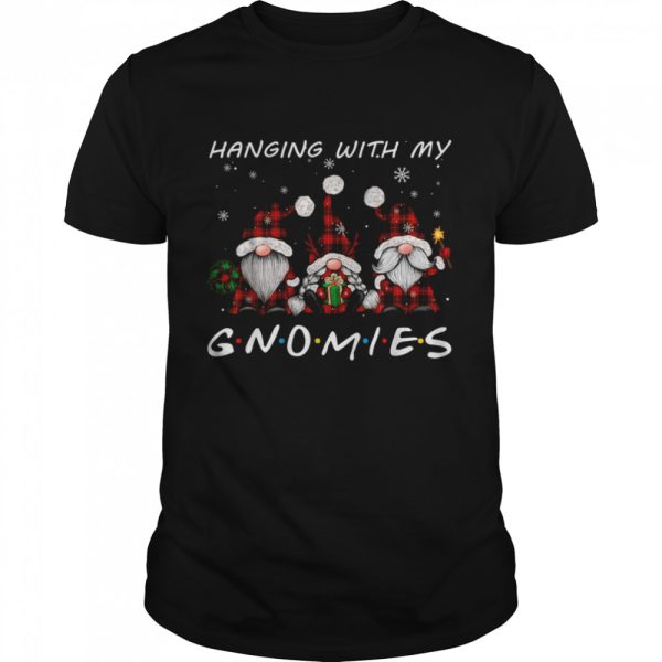 Hanging With Gnomies Gnome Christmas Xmas Buffalo Plaid Red Shirt