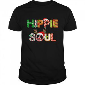 Hippie Soul Peace Sign Santa Hat Reindeer Horns Christmas Shirt Hippie Soul Peace Sign Santa Hat Reindeer Horns Christmas Shirt