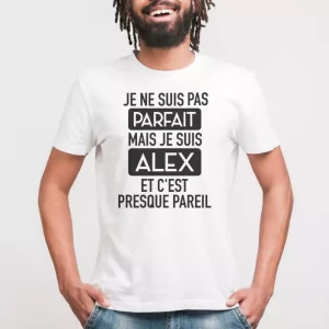 Je ne suis pas parfait je suis des t shirts avec nom 1