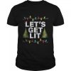 Let’s Get Lit Christmas Drinking Xmas Lights Shirt