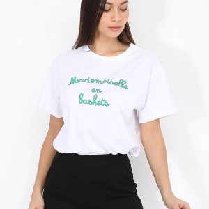 Mademoiselle En Basket T-Shirt Citation Du Feminisme Verte