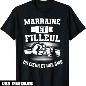 Marraine Filleul T-Shirt Un Coeur Et Un Ame Tante Cadeau Marraine Filleul T-Shirt Un Coeur Et Un Ame Tante Cadeau