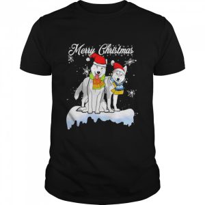 Merry Christmas Santa Siberian Husky Dog Christmas Tshirt