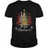 Merry Christmas Tree Buffalo Plaid Red White Green Light Top T-Shirt