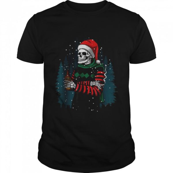 Merry Christmas Winter Skull Family Xmas T-Shirt