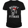 Merry Pitmas Santa Hat Christmas Shirt
