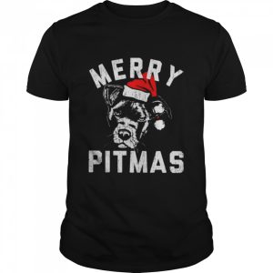 Merry Pitmas Santa Hat Christmas Shirt