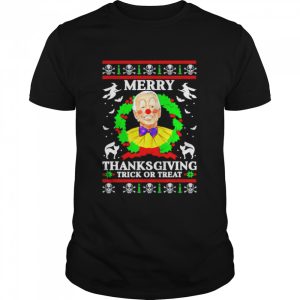 Merry Thanksgiving Trick Or Treat Clown Joe Biden Christmas T-Shirt