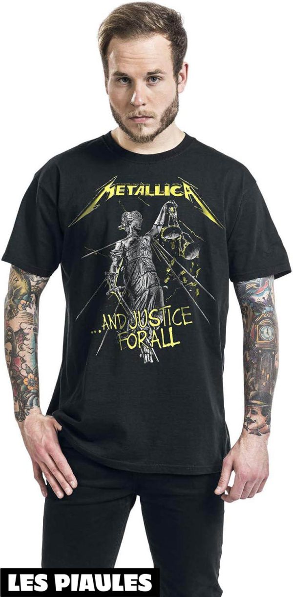 Metallica T-Shirt And Justice For All Tracklist Band Merch