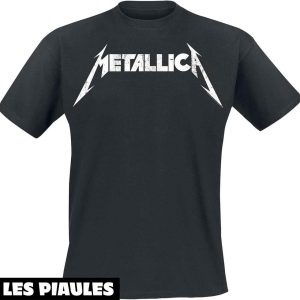 Metallica T-Shirt Logo Texture Homme Manches Courtes Metallica T-Shirt Logo Texture Homme Manches Courtes