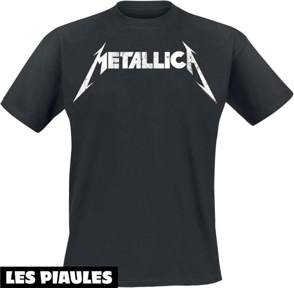 Metallica T-Shirt Logo Texture Homme Manches Courtes