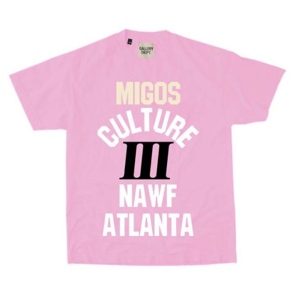 Migos x Gallery Dept For Culture III YRN T-Shirt Pink