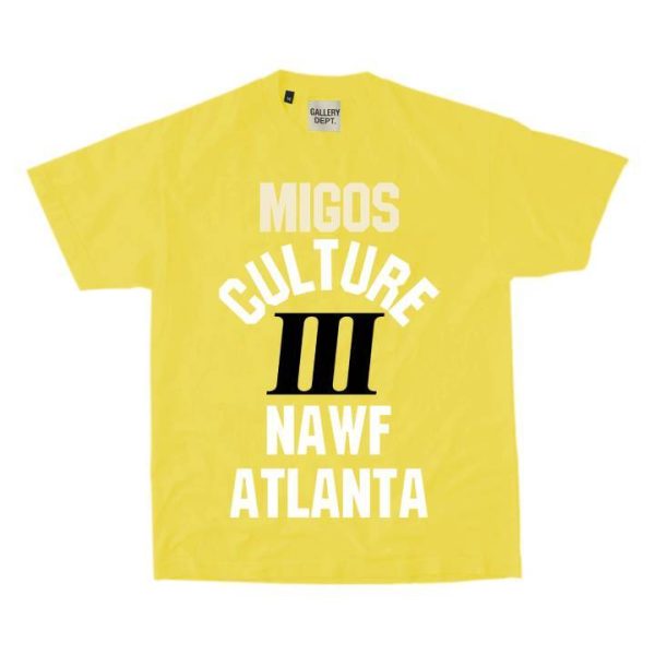 Migos x Gallery Dept For Culture III YRN T-shirt Yellow