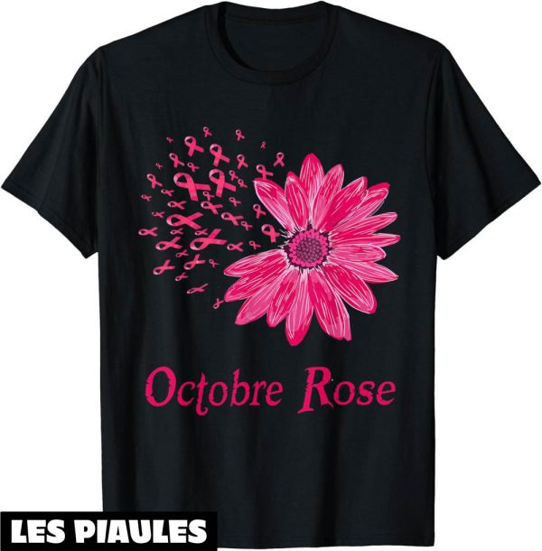 Octobre Rose T-Shirt Ruban De Sensibilisation Cancer Sein