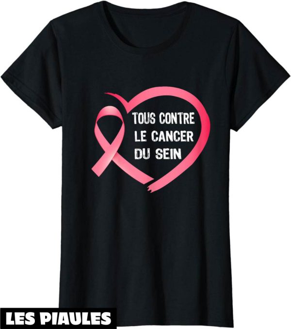 Octobre Rose T-Shirt Ruban Rose Lutte Contre Cancer Du Sein