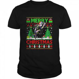 Orca Fish Lover Xmas Lighting Santa Ugly Orca Christmas T-Shirt