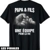 Père Fils T-Shirt Une Equipe Pour La Vie Fête Des Pères