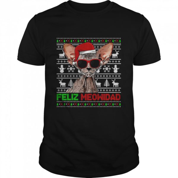 Peterbald Cat Feliz Meowidad Christmas Shirt