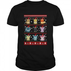 Pikachu And Friends Are So Cute In Pokemon Christmas T-Shirt