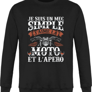 Pull Moto  Je suis un mec simple j’aime la moto et l’apero Pull Moto  Je suis un mec simple j’aime la moto et l’apero