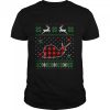Red Plaid Ugly Christmas Snail Animals Sweater T-shirt