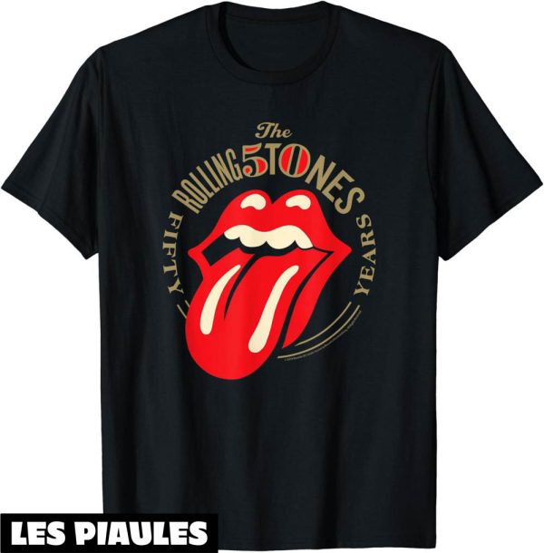 Rolling Stones T-Shirt Langue 50 Ans Rock N Roll Vintage