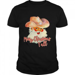 Santa Claus Merry Christmas Yall Western Country Cowboy shirt