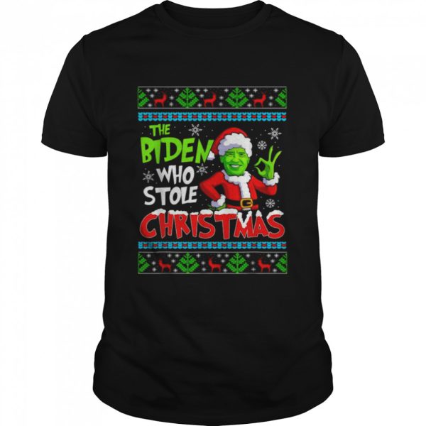 Santa Grinch Biden the Biden who stole ugly Christmas shirt