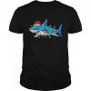Santa Shark Christmas Lights Boys Sharkmas Xmas Shirt