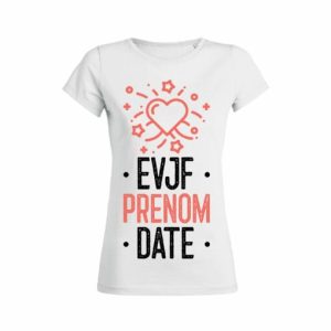 Shirt Femme EVJF Prenom Date Rose Noir 3