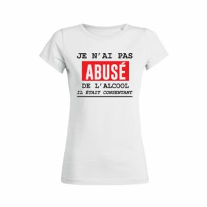Shirt Femme Je Nai Pas Abuse De Lalcool Il Etait Consentant 3