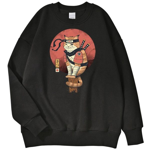 Sweat Japonais Chat Samourai