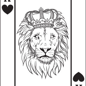 Sweat couple carte de jeux avec un lion Sweat couple carte de jeux avec un lion