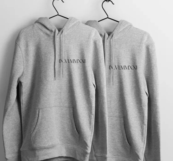 Sweat couple personnalisable date romaine