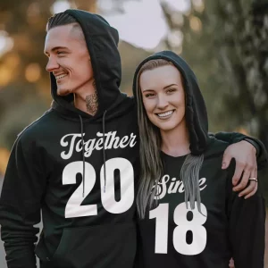Sweat-shirt couple Ensemble depuis avec date Sweat-shirt couple Ensemble depuis avec date