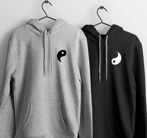 Sweat-shirt couple avec le symbole yin Yang