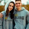 Sweat-shirt couple roi et reine