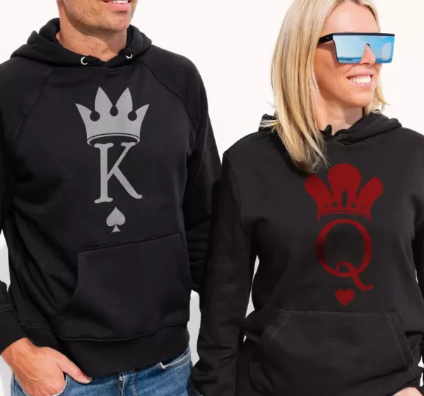 Sweatshirt pour couples style carte de jeu