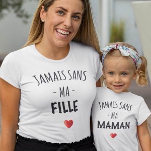 T-Shirt Femme – Jamais Sans ma FilleMaman – Pack