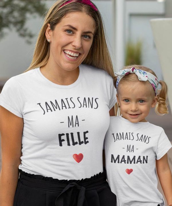 T-Shirt Femme – Jamais Sans ma FilleMaman – Pack