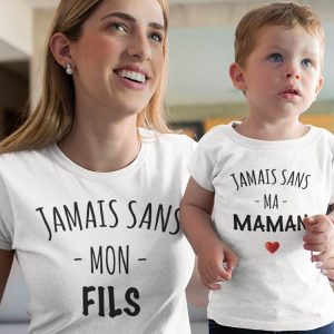 T-Shirt Femme – Jamais Sans mon FilsMaman – Pack