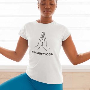 T-Shirt Save My Yoga pour femme