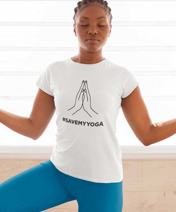 T-Shirt Save My Yoga pour femme