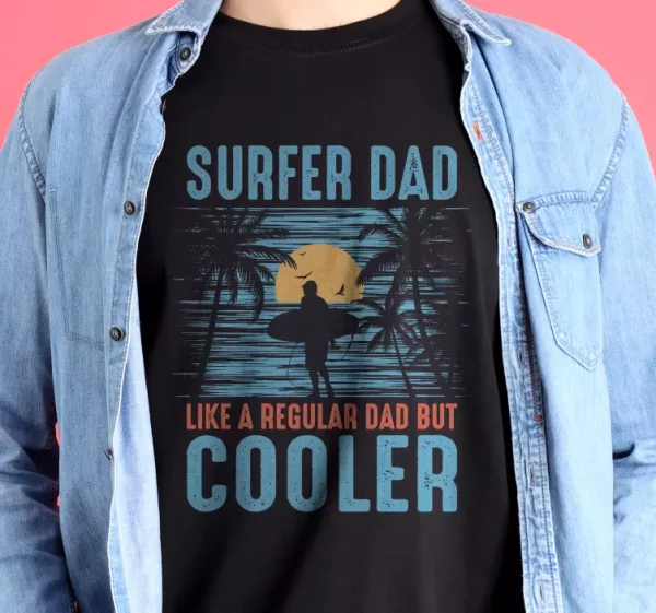 T-shirt Papa surfeur illustration