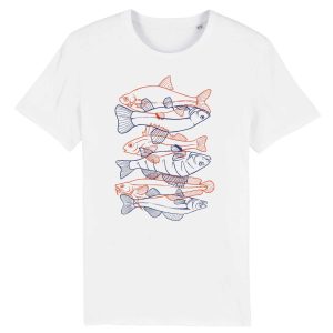 T-shirt Peche Poissons Illustration Lin