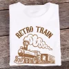T-shirt a imprime vintage train voyages