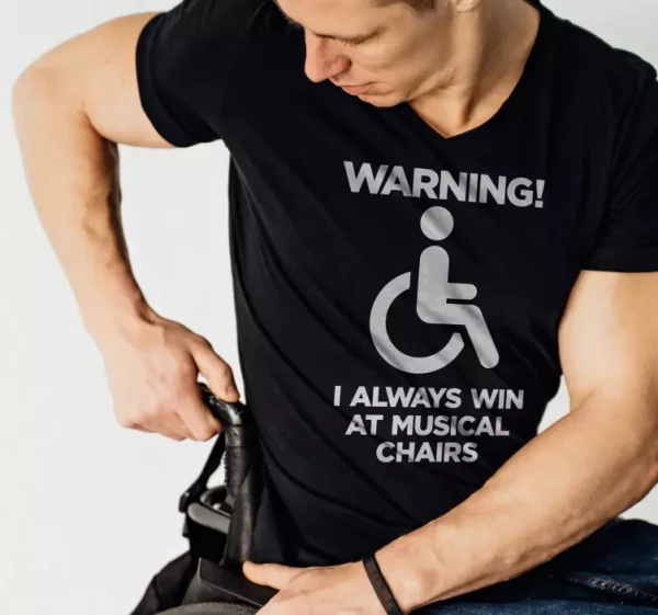 T-shirt citation drole handi-chaise musicale